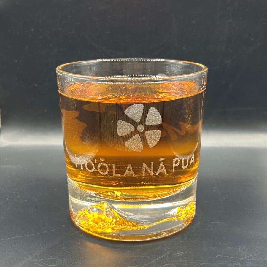 Ho‘ola Na Pua custom-etched beverage Glass